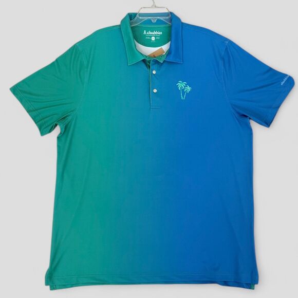 NWT Chubbies Polo Shirt Performance Golf Gradient Ombre Stretch Men's XXL - Picture 1 of 9